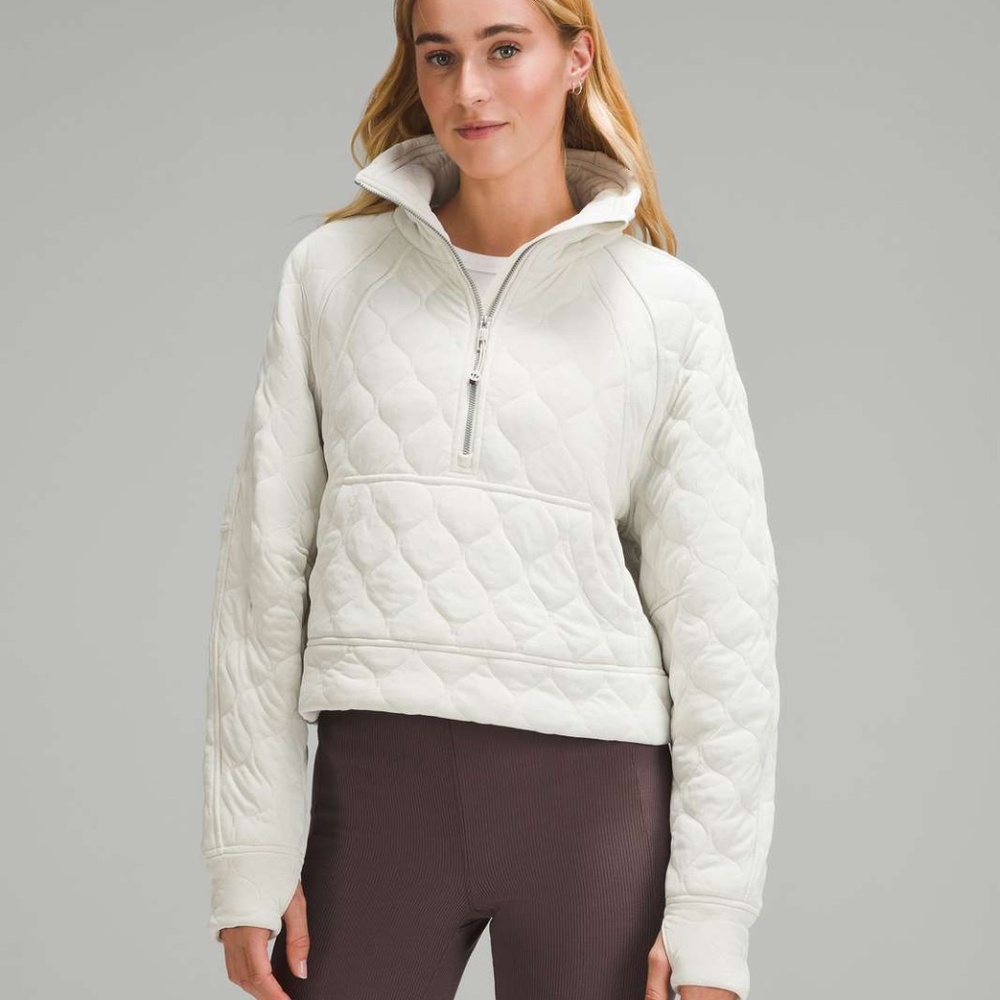 Lululemon Scuba Oversized Quilted Half Zip (Bone)